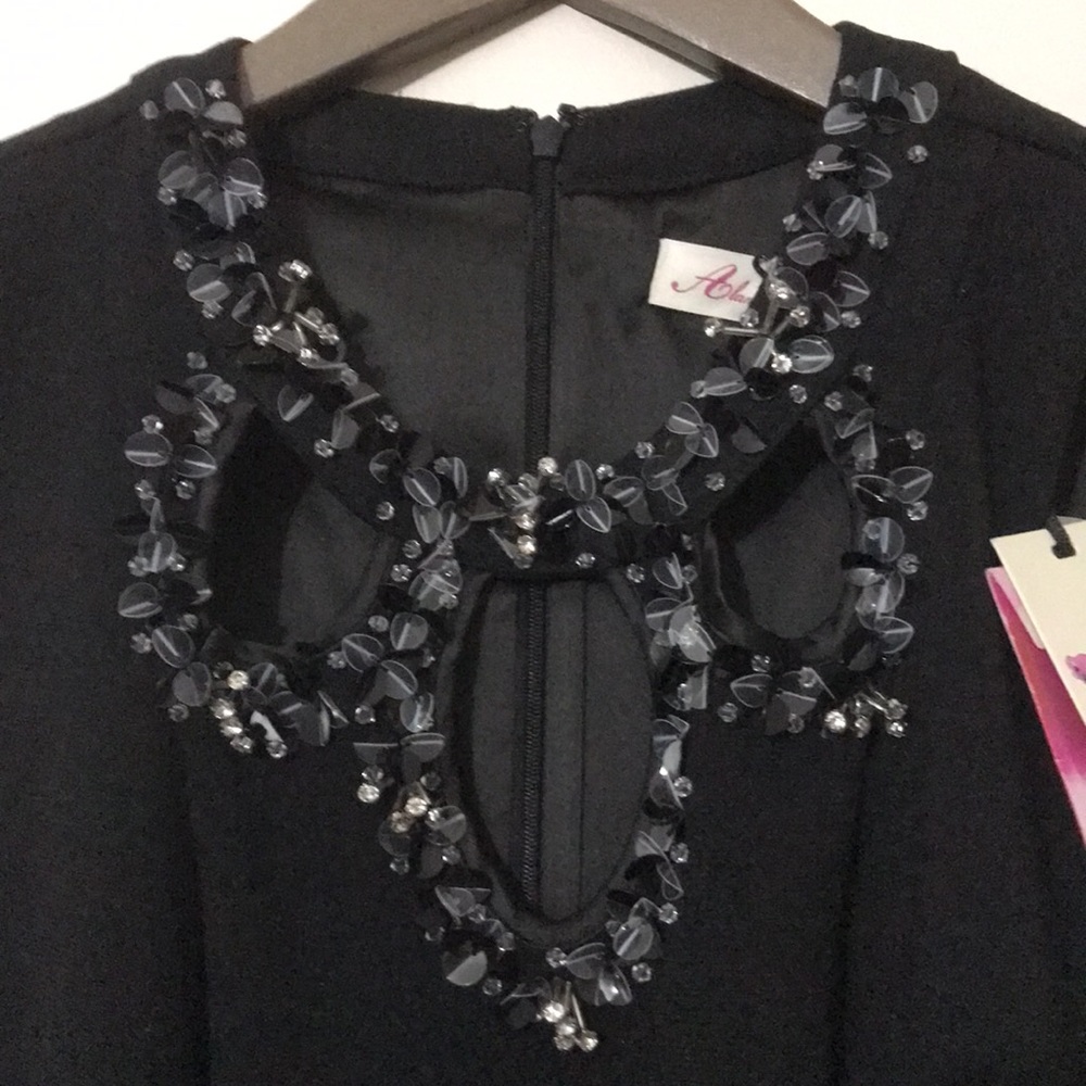 Alannah Hill Black Bejewelled Dress Size 6 BNWT - Picture 3 of 4